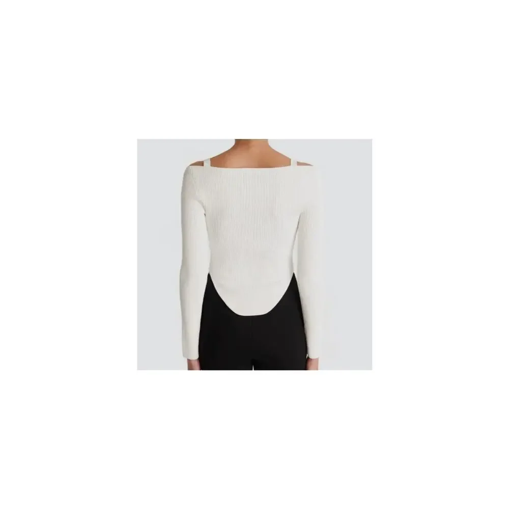 Chic Ronny Kobo Collection Ribbed Blouse Top Sweetheart